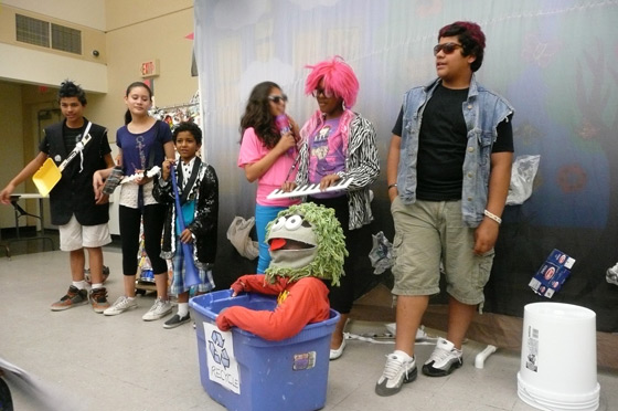 But Oscar the Grouch doesn't want to recycle: they might take away Trash Mountain!